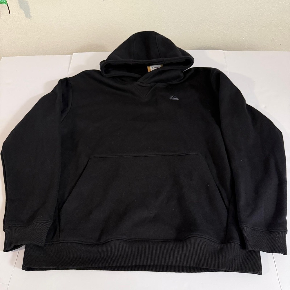 Quiksilver DryFlight Mens Large Black Hoodie Pullover Breathable Sweatshirt